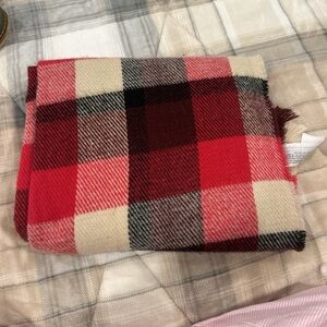 Hollister Red and Black Plaid Scarf